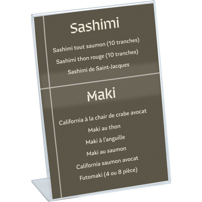 Présentoir de table, Porte-visuel, incliné A6 transparent