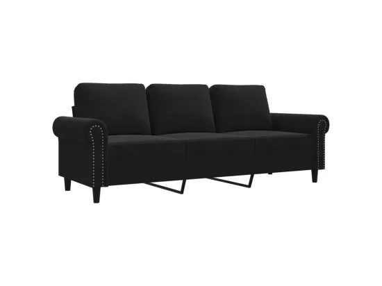 Canapé à 3 places Noir 180 cm Velours