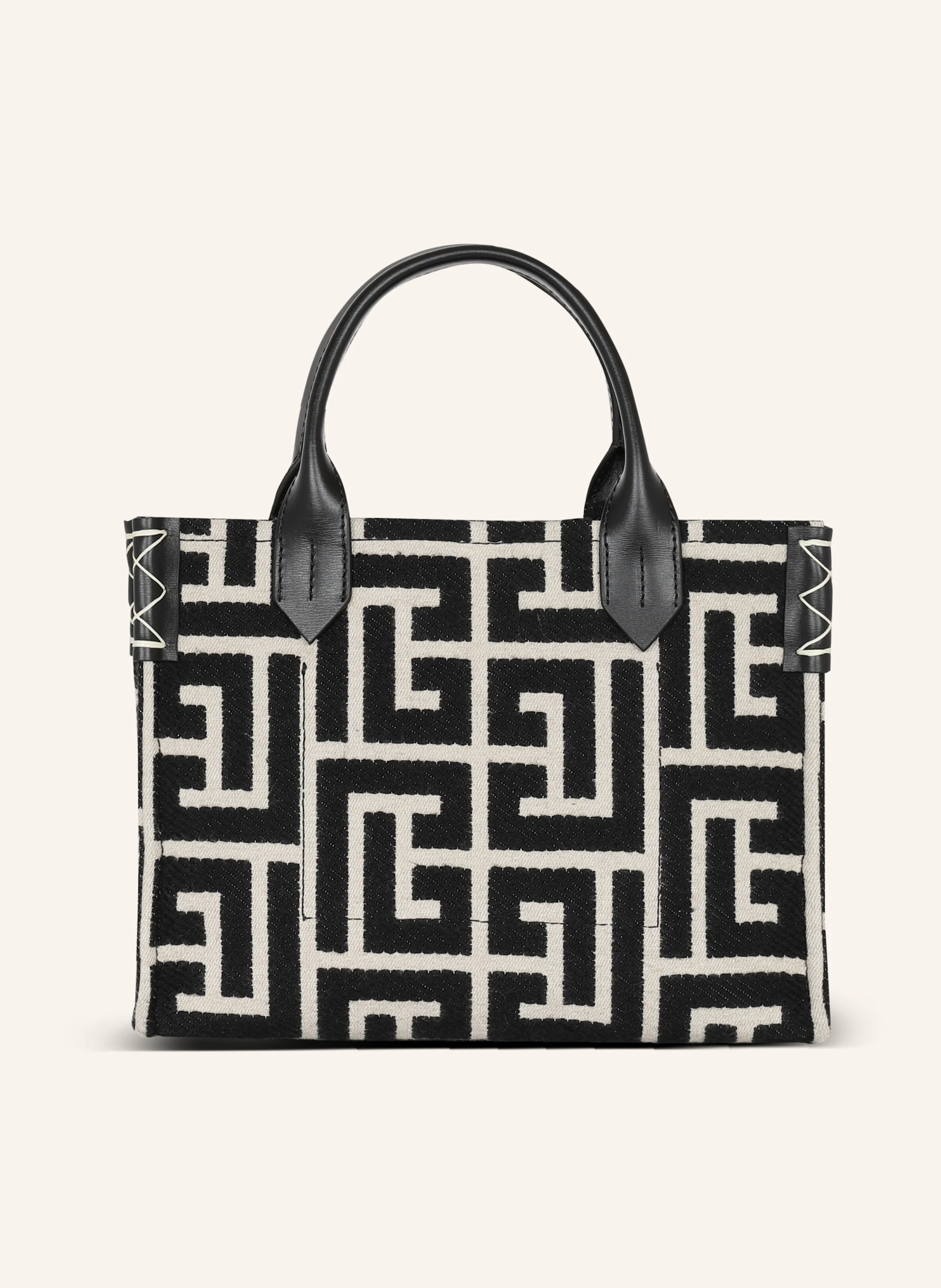 BALMAIN Shopper B-Army aus Monogramm-Jacquard und Leder