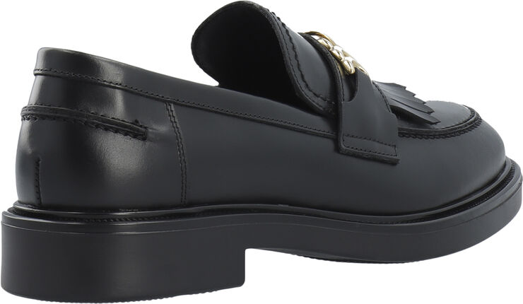 Bianco BIAADDA Fringe Chain Loafer Polido Black