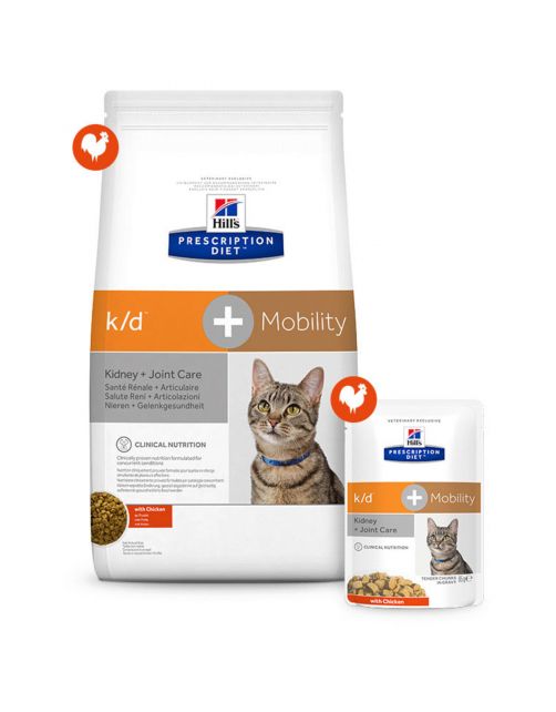 Hill's Prescription Diet K\/D + Mobility - Kidney + Joint Care Zak Kip - Kattenvoer