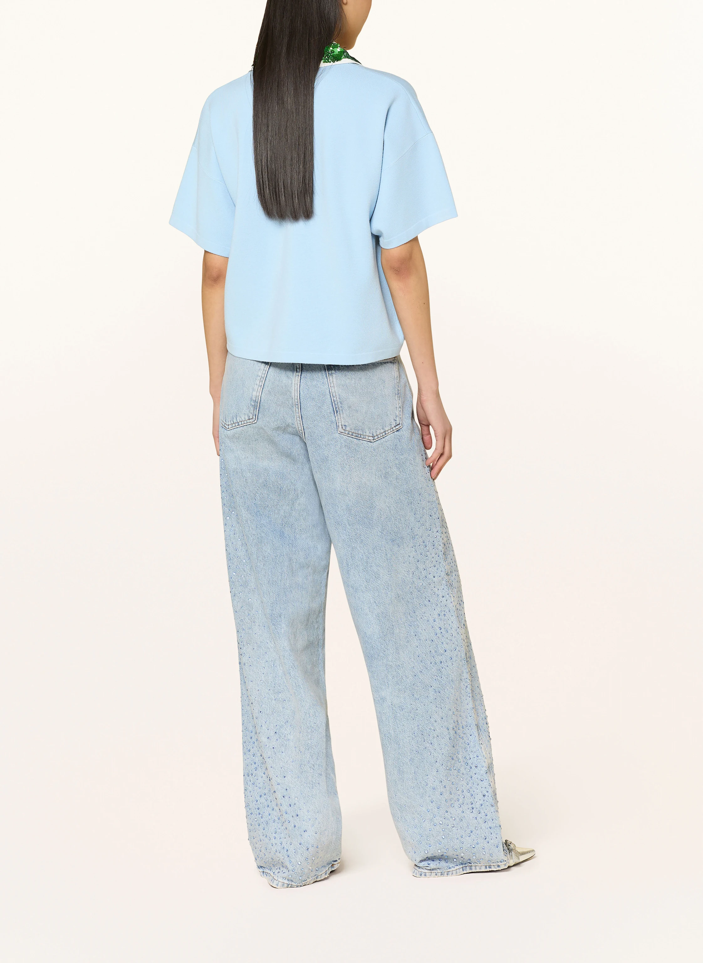 ESSENTIEL ANTWERP Strick-Poloshirt HOISEAU mit Pailletten