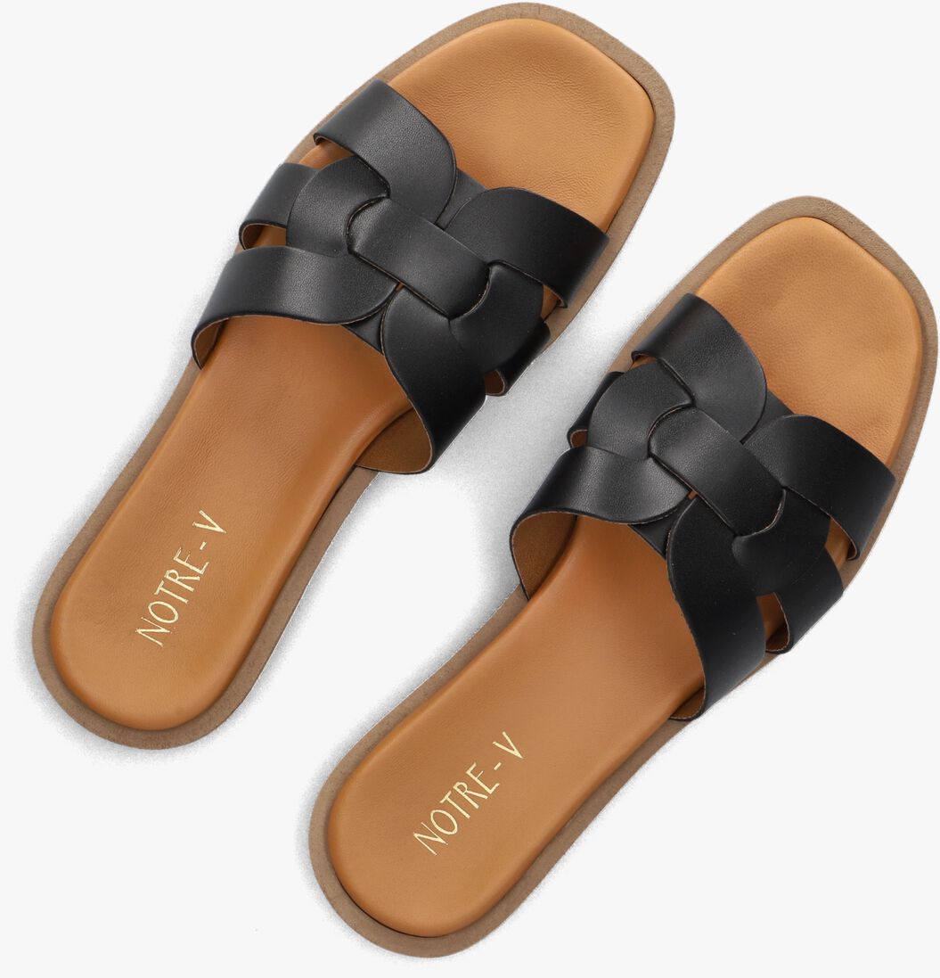 zwarte notre-v slippers 22730