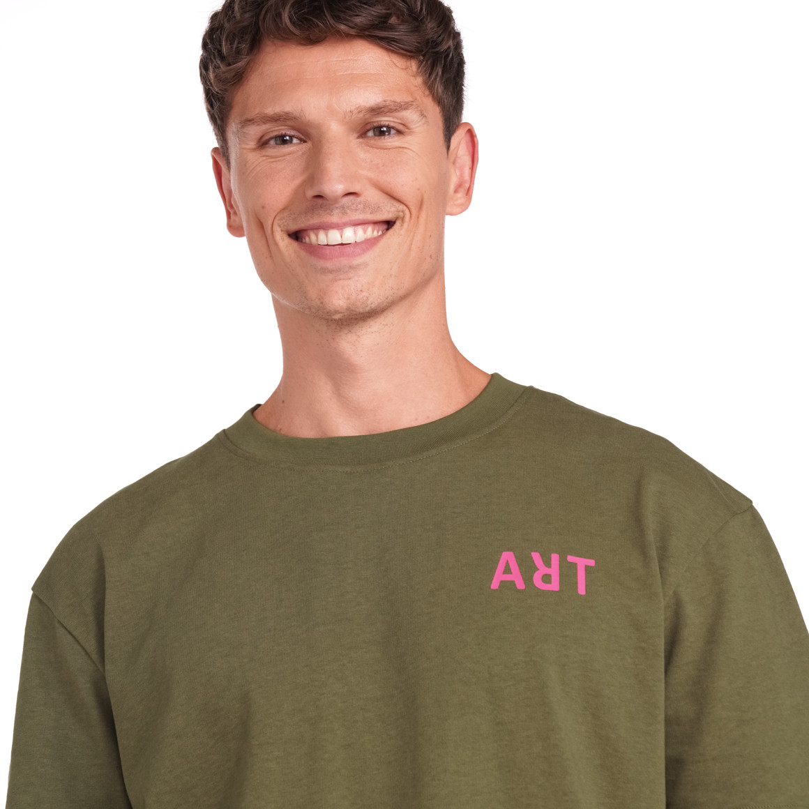 Jonas Nielsen Herren T-Shirt mit kleinem Print oliv