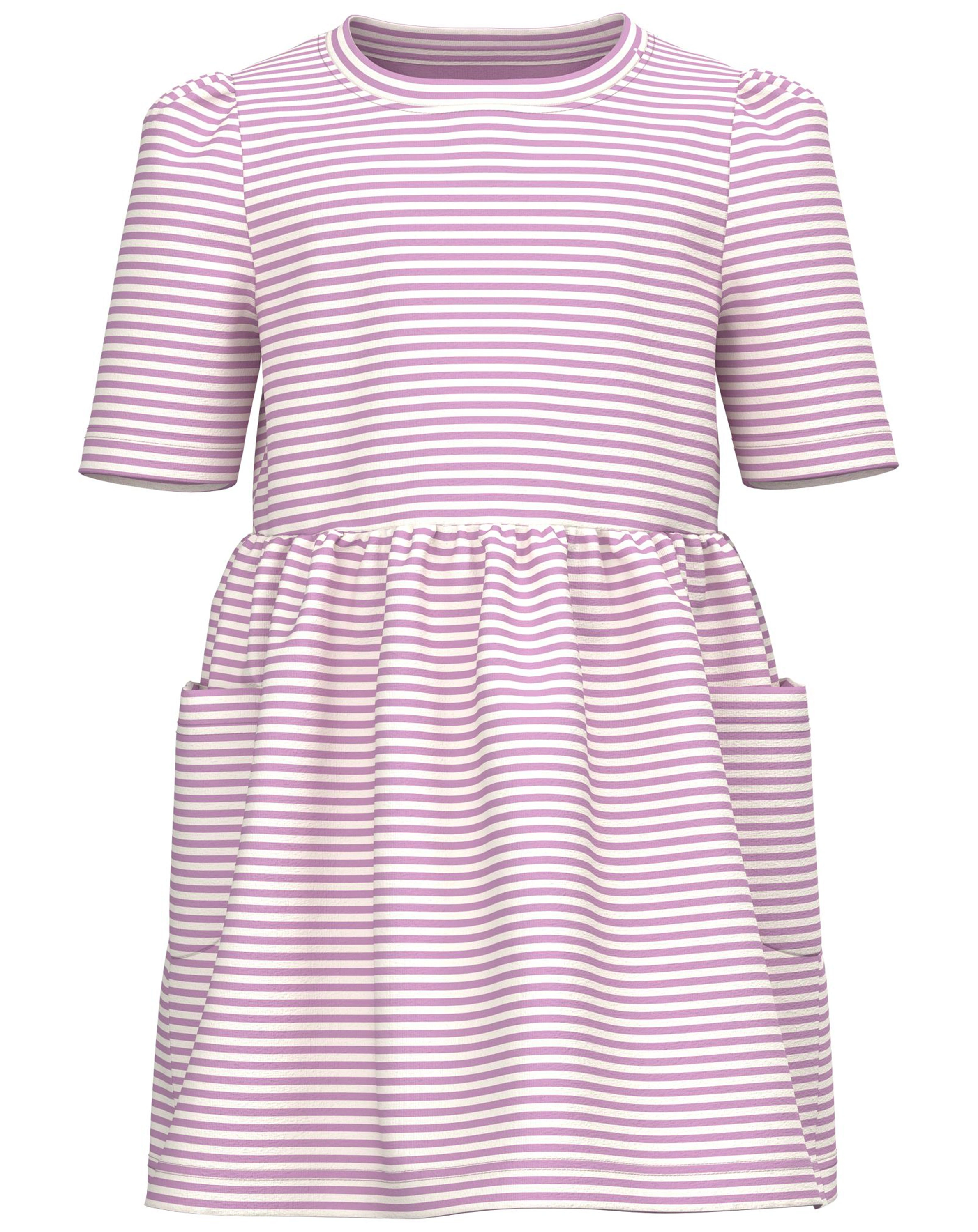 Kurzarmkleid NMFFANN gestreift in smoky grape