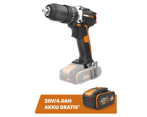 Worx Nitro accu-slagboormachine met snelspanboorkop 20V + GRATIS bonusartikel 20V accu WA3644 (4,0Ah)