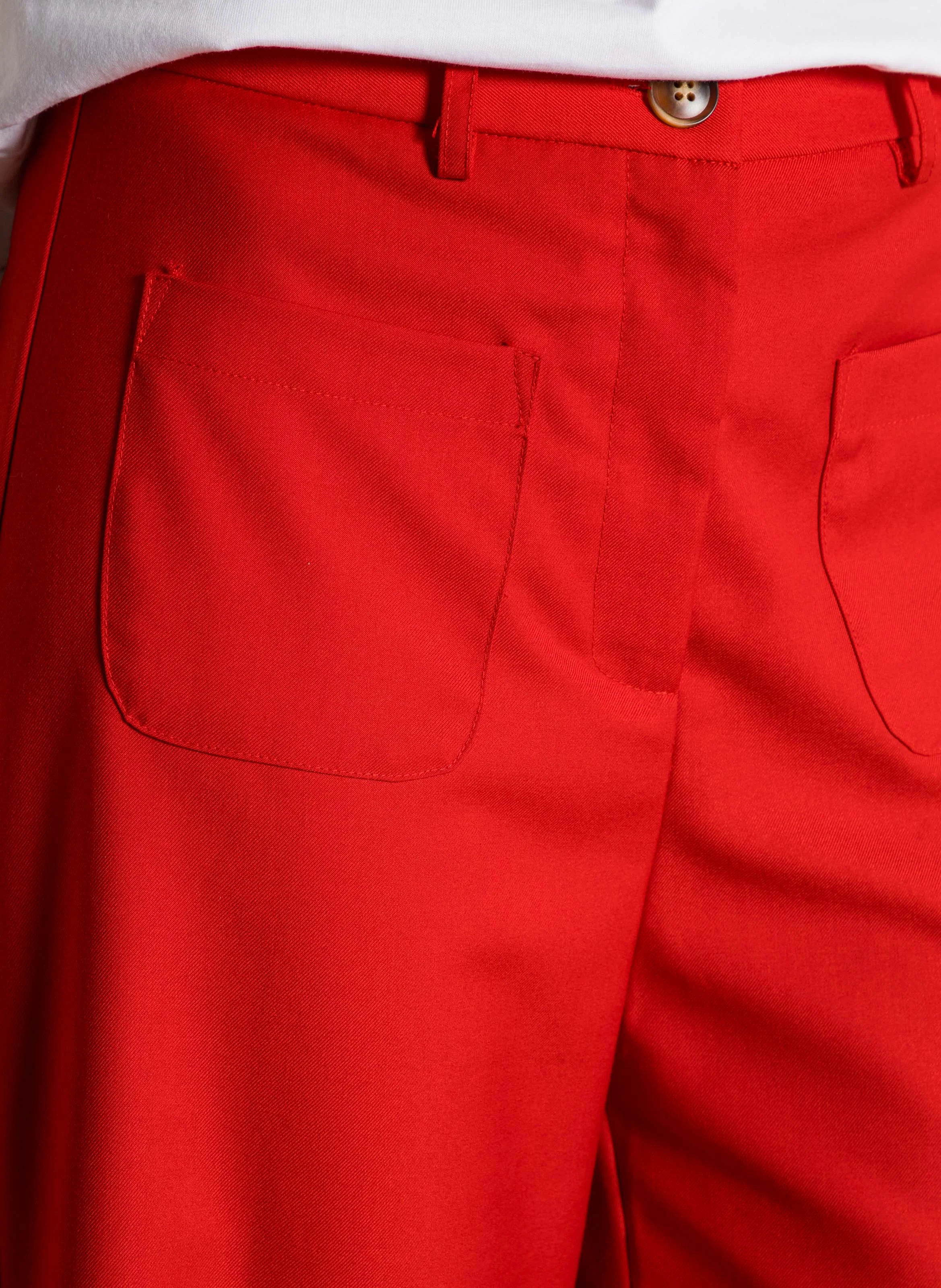 SONNY - Pantalon droit en coton mélangé | Rouge