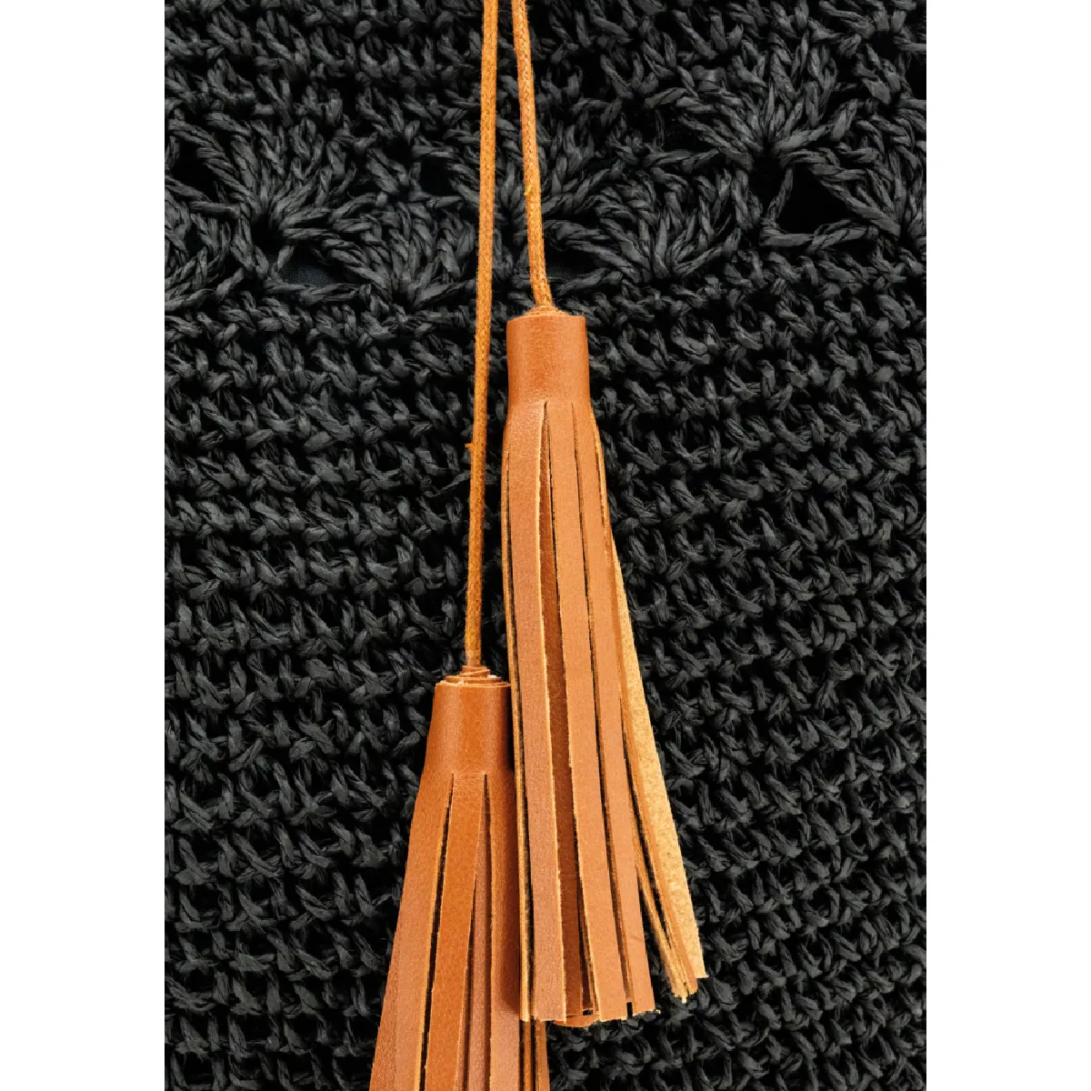 Aubry Gaspard Sac Tressé Noir Bambou