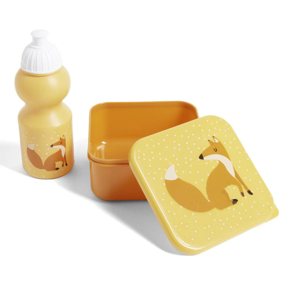 Lunchbox enfant 720ml avec gourde 350ml et sac de transport renard orange