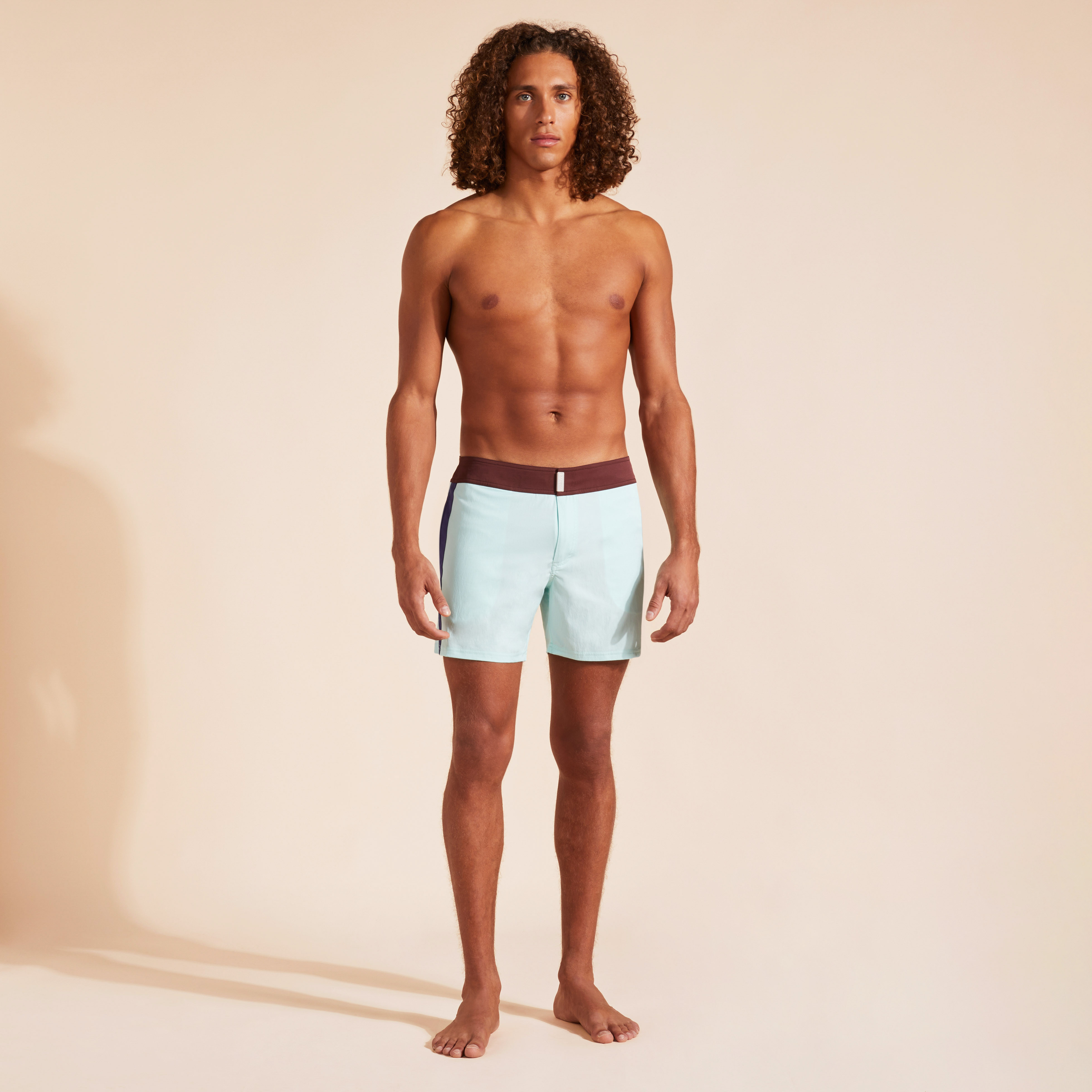 Maillot de bain Court Stretch Ceinture Plate Homme Color Block