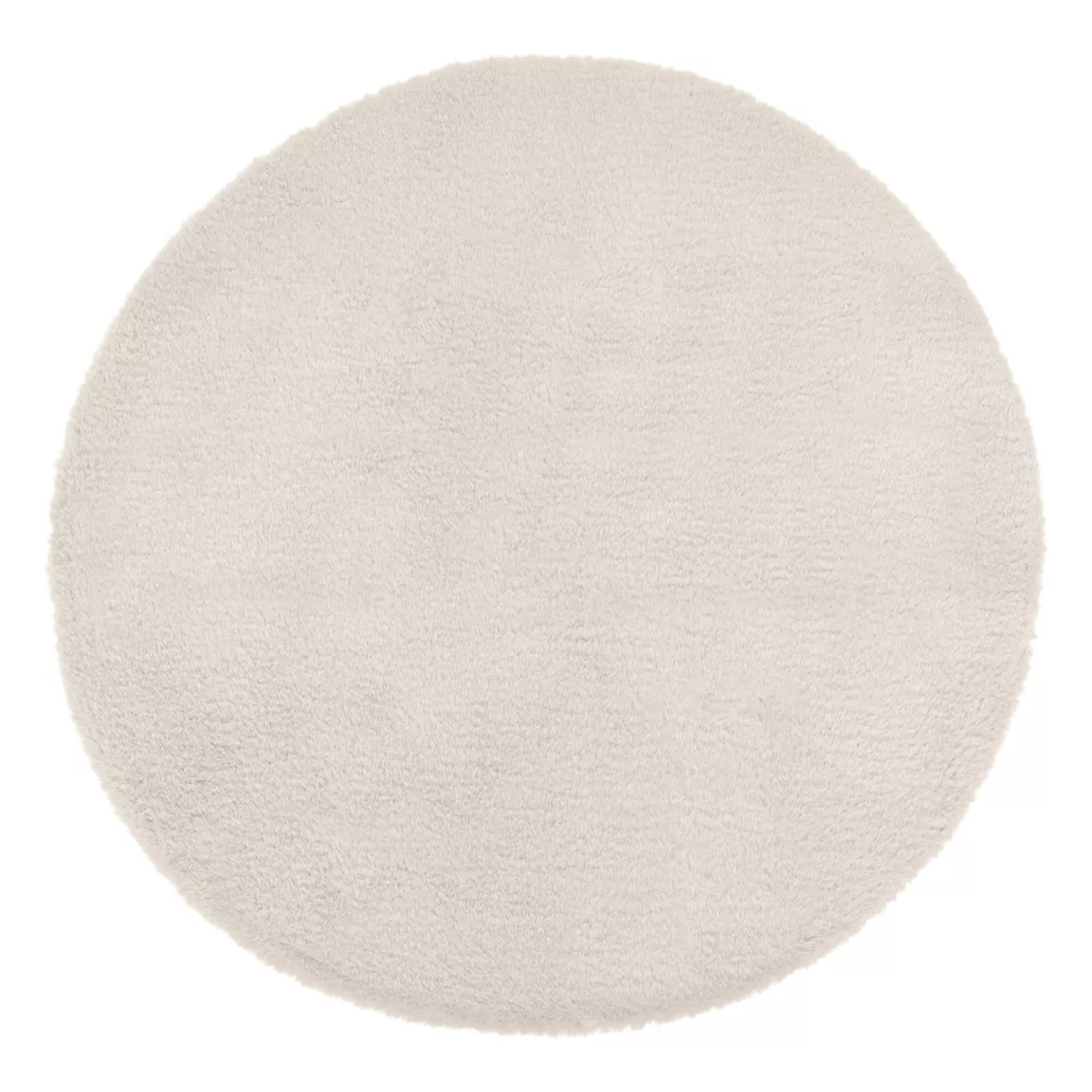 Tapis rond fausse fourrure (80 cm) Jona Ivoire