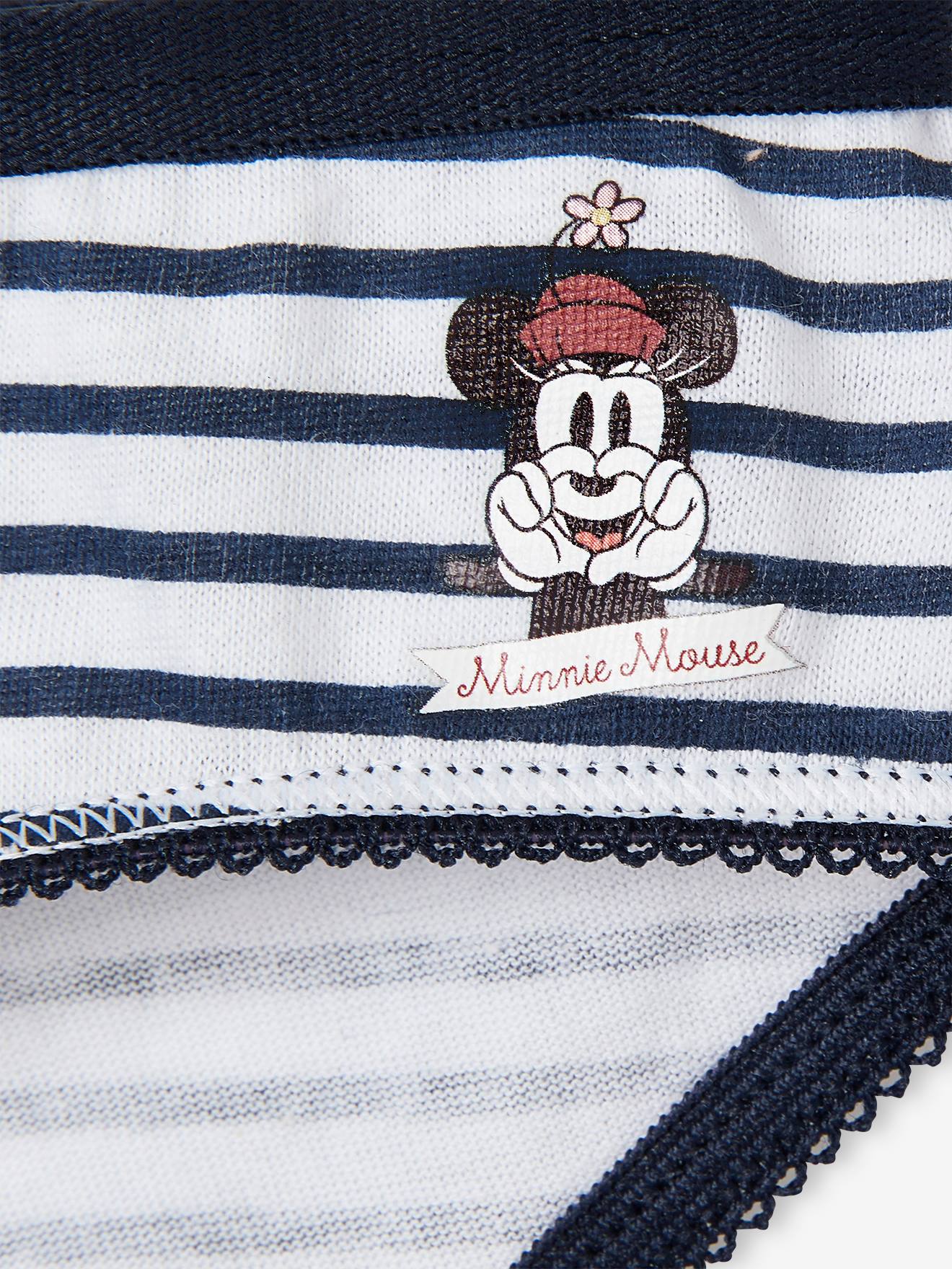 Pacote com 7 calcinhas listradas azul-marinho da DS® Minnie