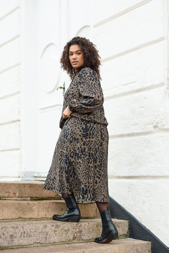 Kaffe Curve KCjola Skirt Major brown/black leopard