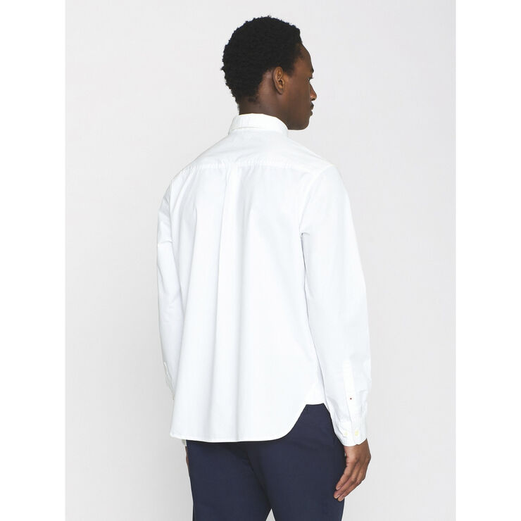 Knowledge Cotton Apparel ALF regular crispy cotton shirt - GOTS/Vegan Hvid