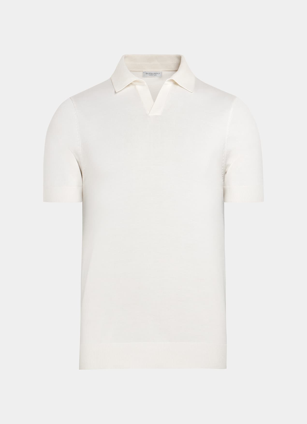 Polo sans boutons blanc cassé