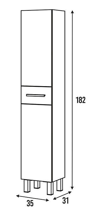 Meuble colonne de salle de bains l.35 cm effet bois Ondise