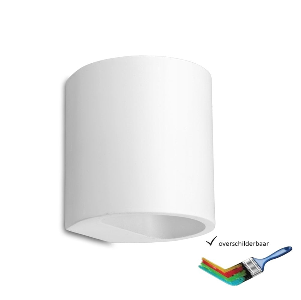 Artdelight Wandlamp Plaster Rond Wit 11cm Ã