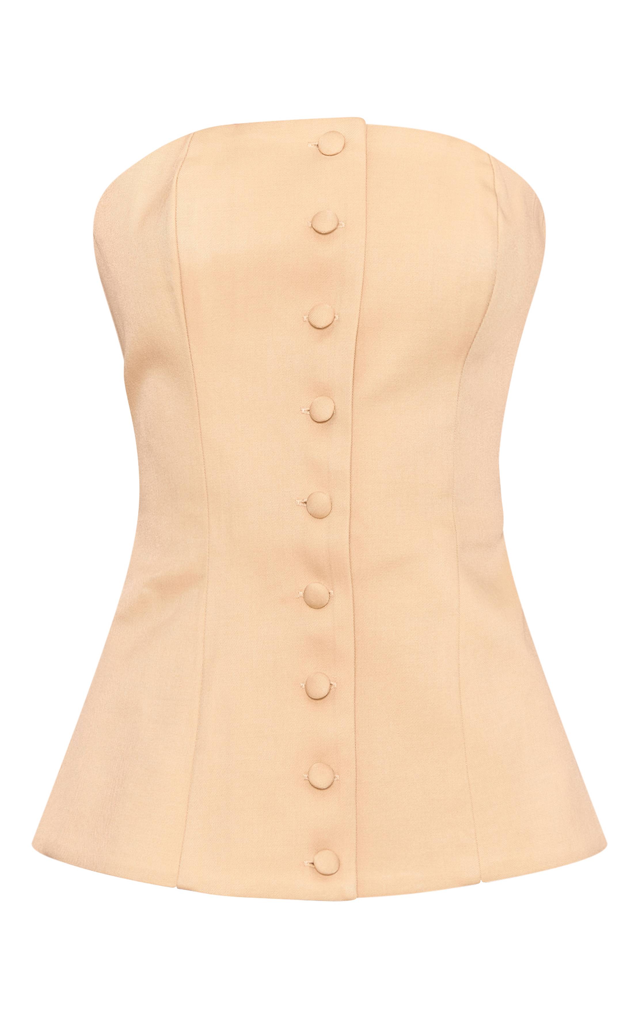 Butter Yellow Gilet Bustier Structuré En Tissu Tissé