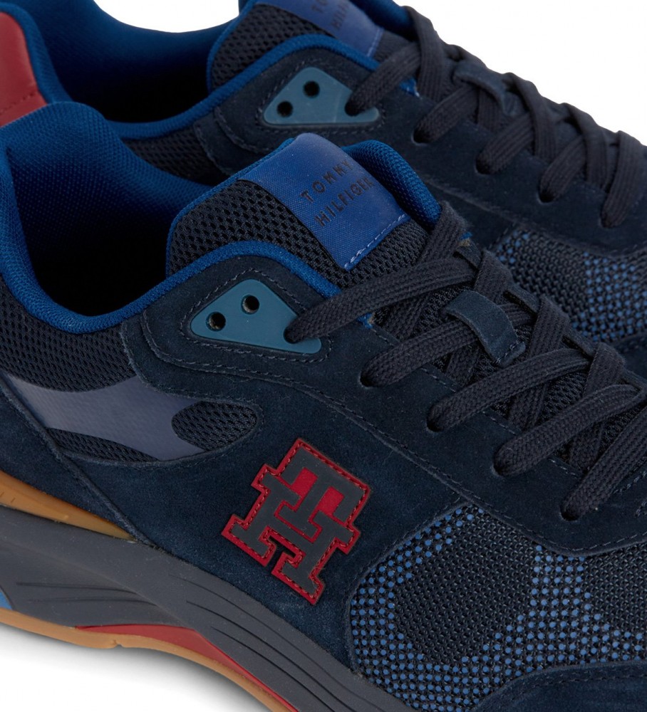Tênis Tommy Hilfiger Modern Prep II Mix em couro azul-marinho