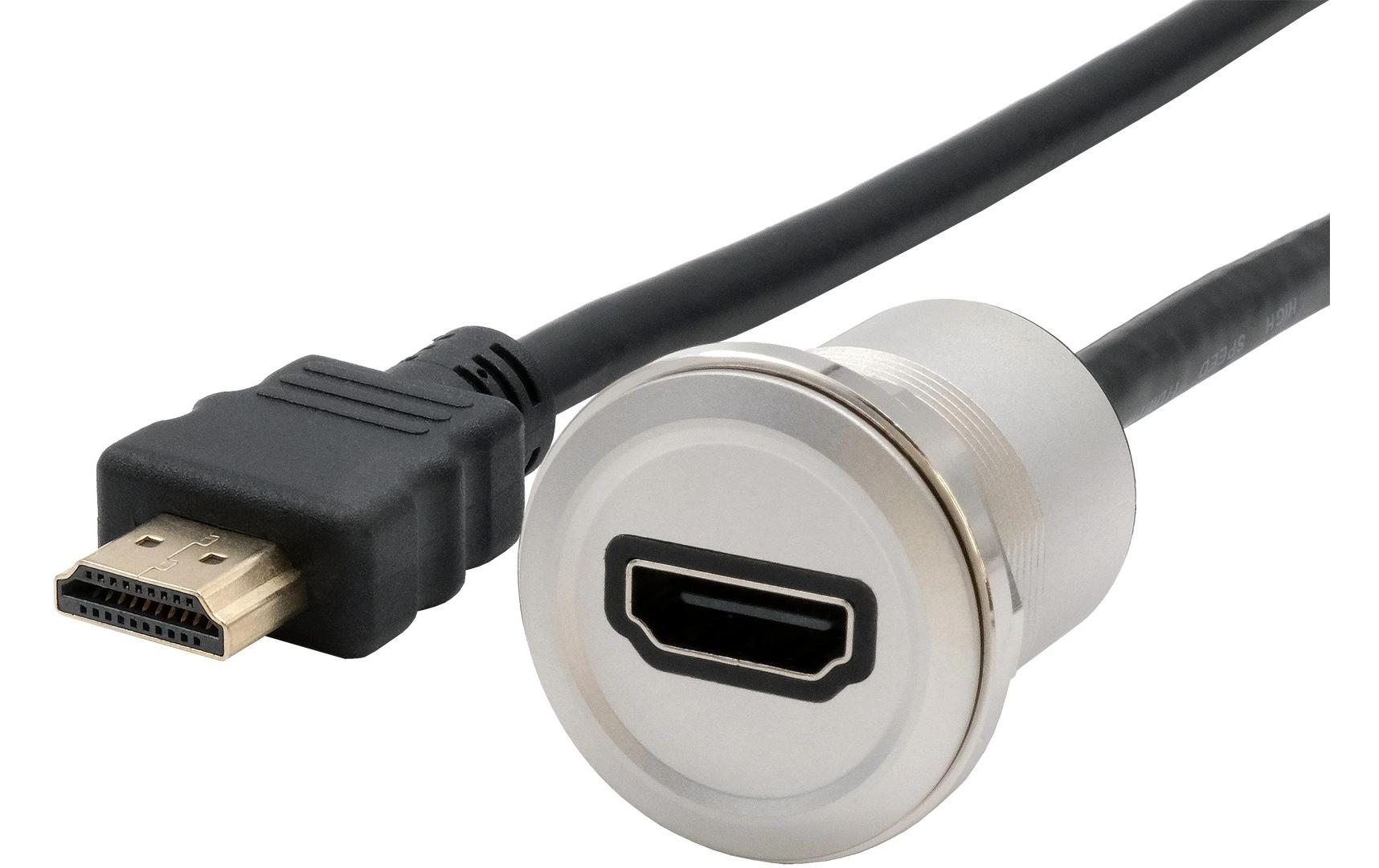 Adapterkabel EX-49180 Buchse zu SteckerExsys Einbau-Adapter Metall HDMI Buchse zu Stecker, 30 cm