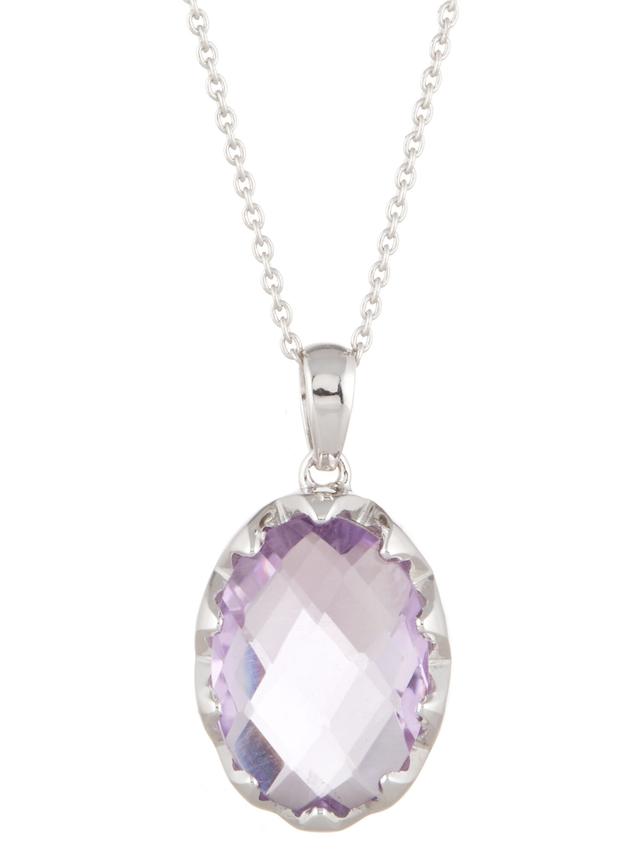 Positivierungs-Anhänger, Rose de France Amethyst, Silber 925 rhodiniert