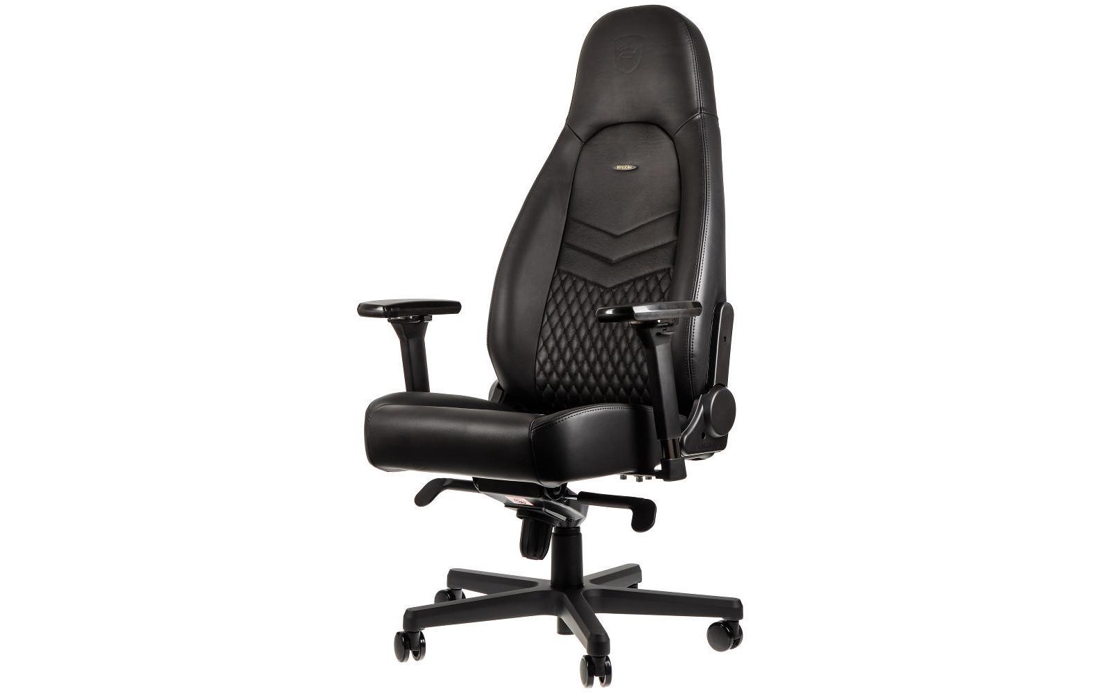 Gaming-Stuhl ICON Echtleder Schwarz<br>Echtleder-Computersessel
