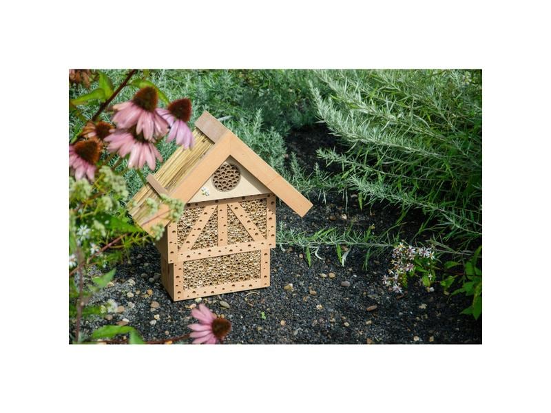 dobar green label Insektenhotel Monschau, 37.5 x 15 x 38.5 Nisthilfe für Wildbienen und Insekten