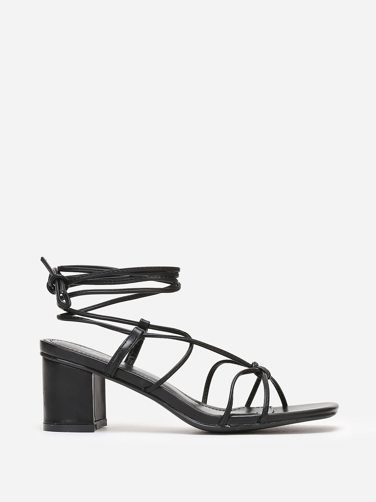 Sandales à brides entrelacées- Noir