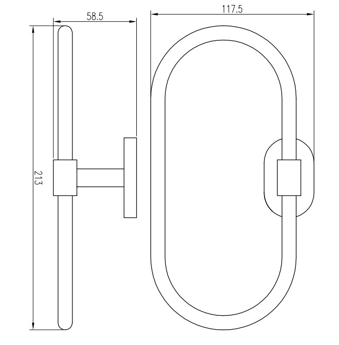 Eastbrook Salerno messing handdoekring chroom
