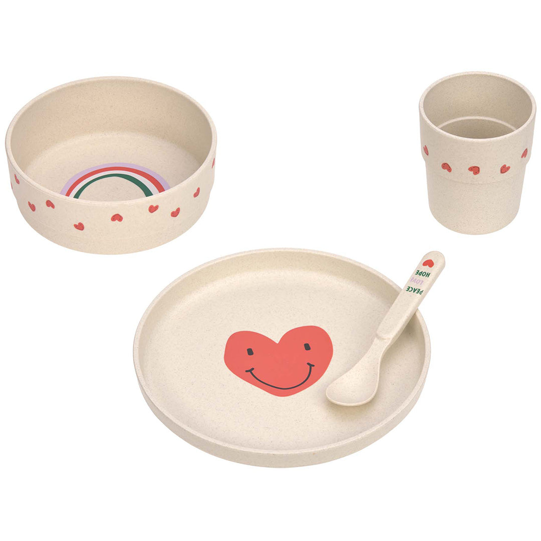 lässig serviesset happy rascals heart lavender - 4-delig
