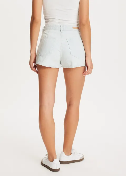 Denim short met vetersluiting blauw (BLW.BL)