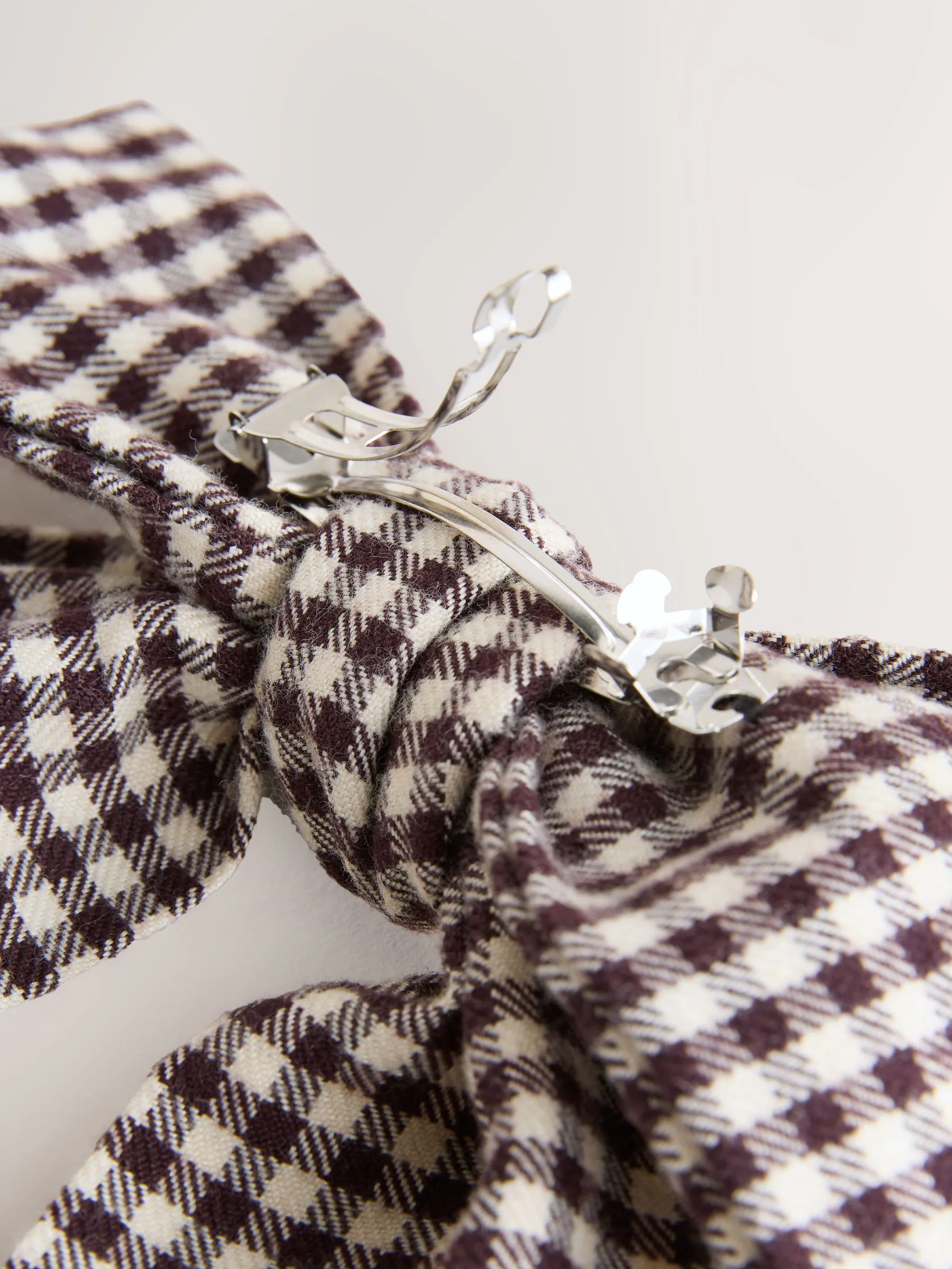 Pied-de-poule - Haarspeld met strik