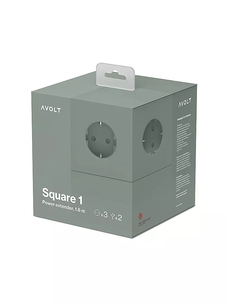 AVOLT Mehrfachsteckdose Square 1 F 1.8MT Oak Green grün