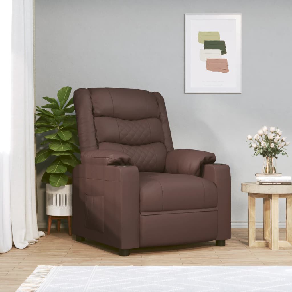 vidaXL Elektrische massagestoel, bruin, kunstleer