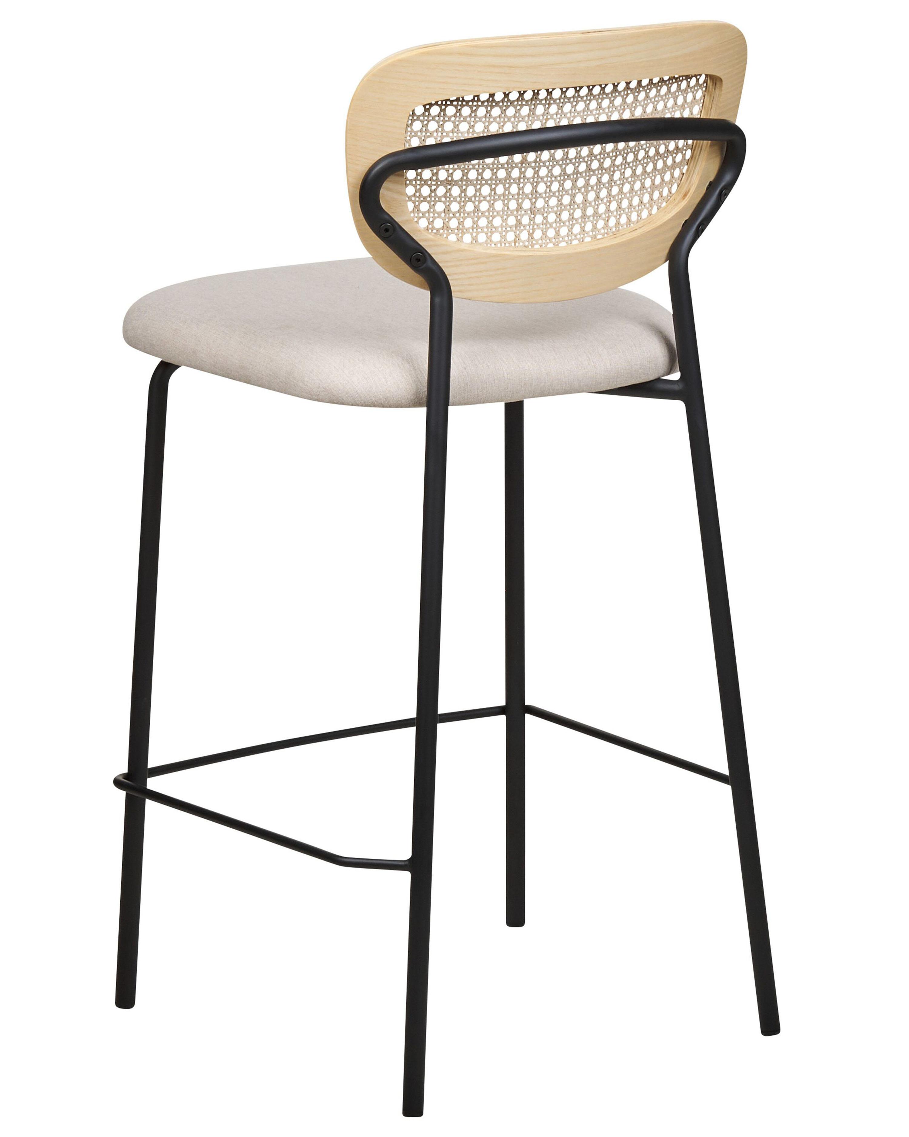 Set van 2 barstoelen MAYETTA Rotan Lichtbeige