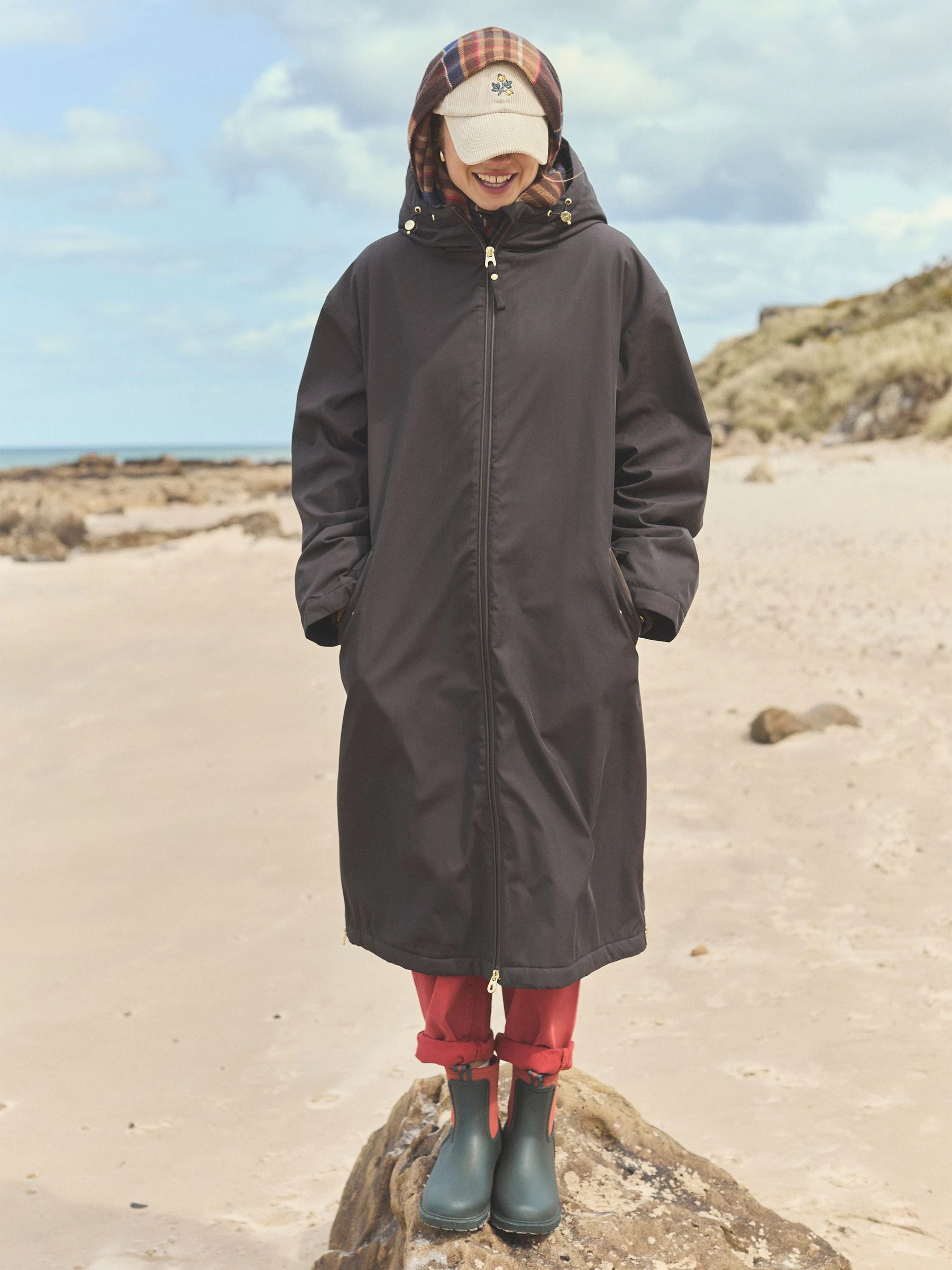 Bruin - Joules - Oversized waterdichte overall met fleece voering