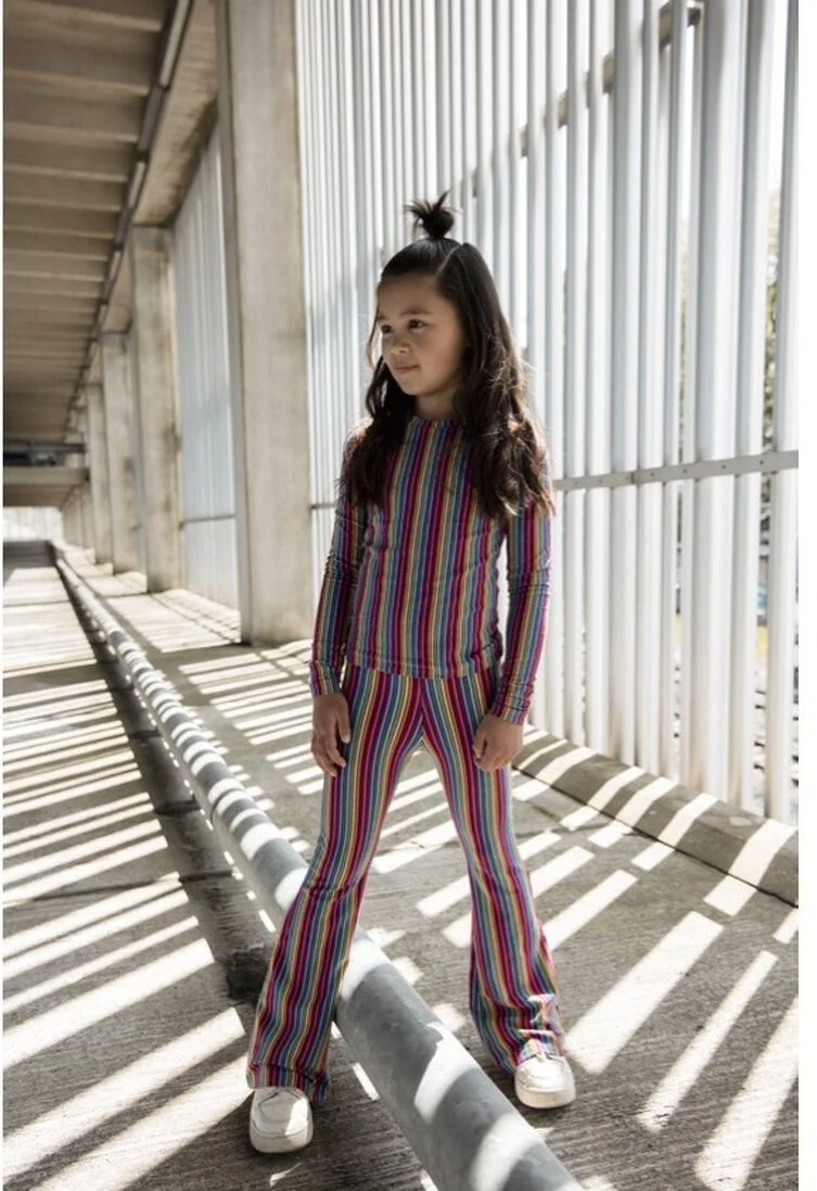 Salty Stitch multi salty stitch flared broek rainbow flared legging