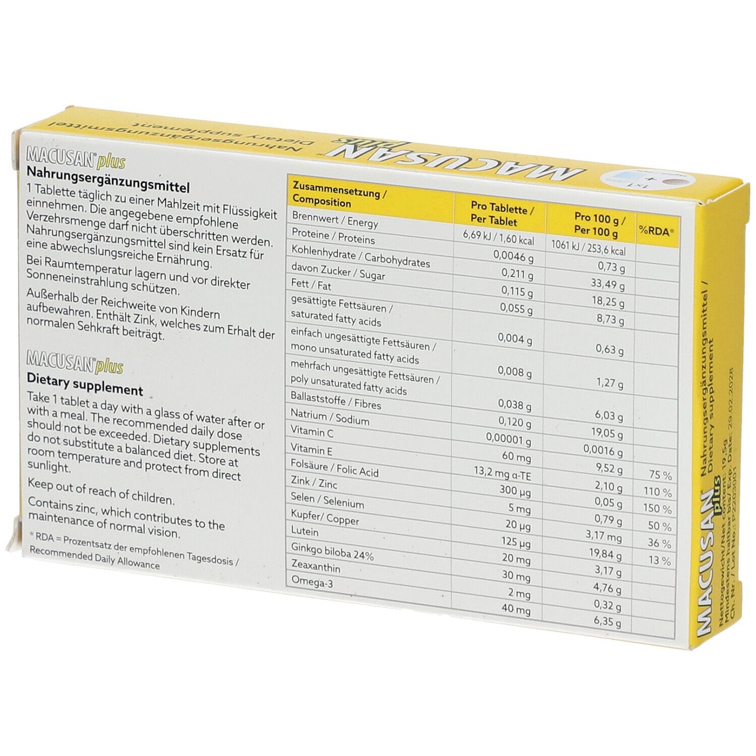 Macusan Plus Tabletten