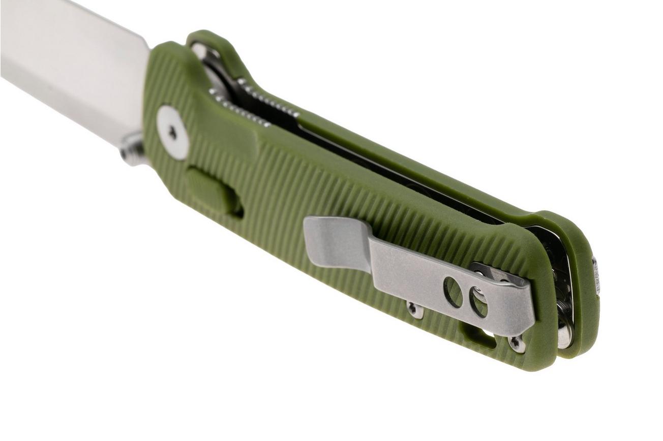 QSP Knife Penguin Glyde QS130GL-B1 Two-Tone 14C28N, Green FRN, zakmes