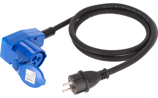 Berger Adapterleitung CEE-Winkelkupplung 3-polig und Schutzkontakt Stecker 1,5 m