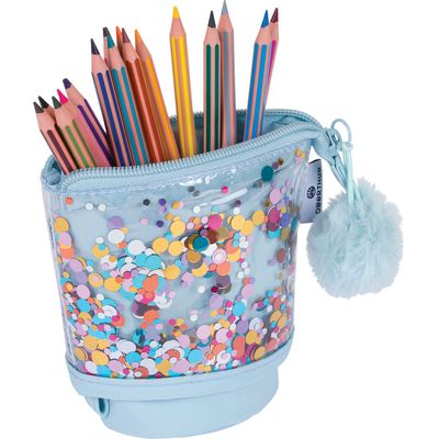 Trousse rétractable Confettis - 1 compartiment - différents modèles disponibles - Oberthur