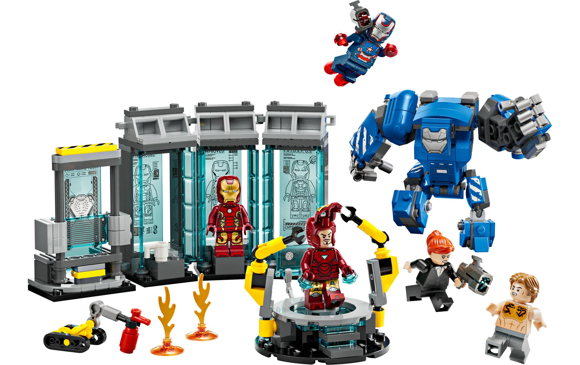 Marvel Iron Mans Labor: Halle der Rüstungen 1800531Marvel Bauset mit Iron Mans Halle der Rüstungen