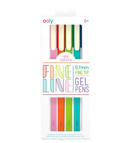 Ooly Kuglepen - 6 Stk - Fine Line ColoRød Gel Pens