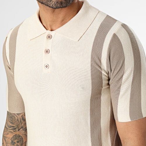 Polo Manches Courtes Beige Taupe