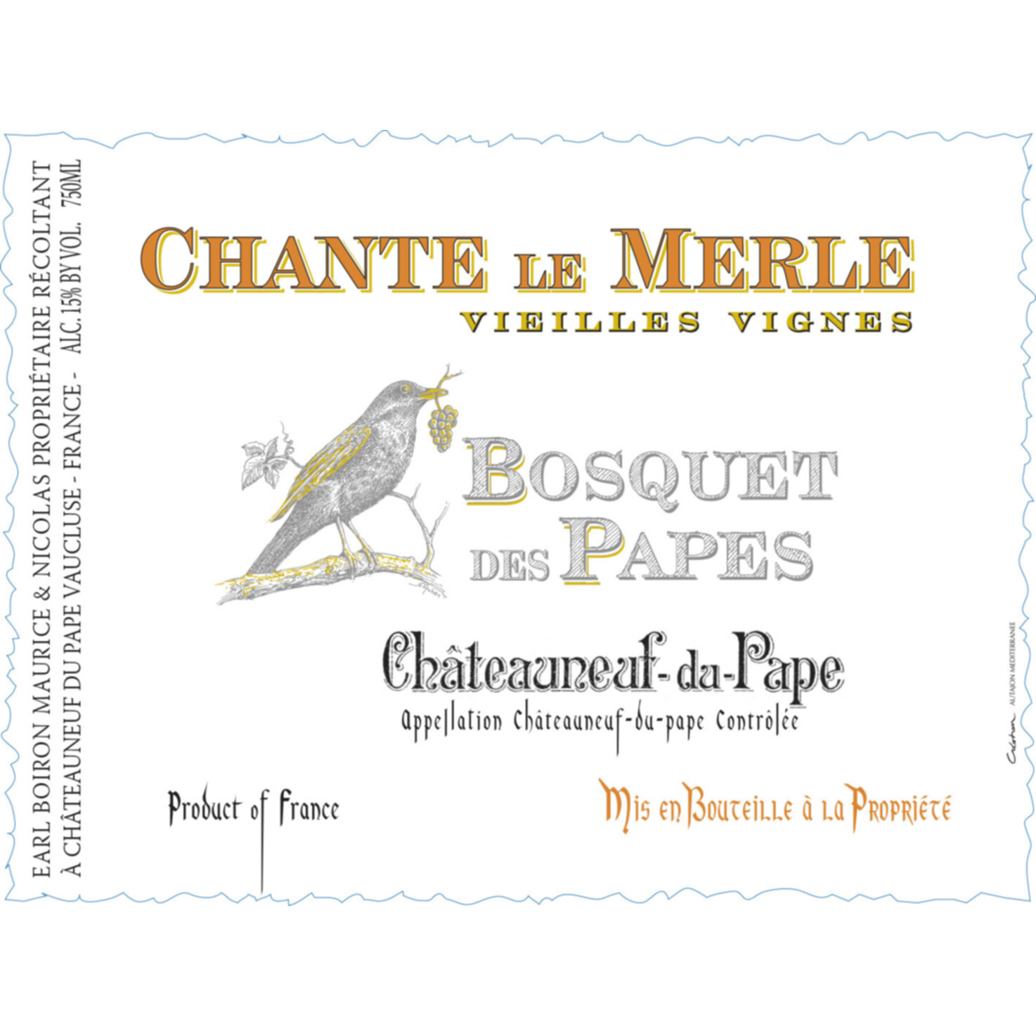 Châteauneuf-du-Pape AOP Chante le Merle, Bosquet Papes 6x 75cl -6x 75cl