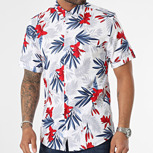 Chemise Manches Courtes Floral Blanc