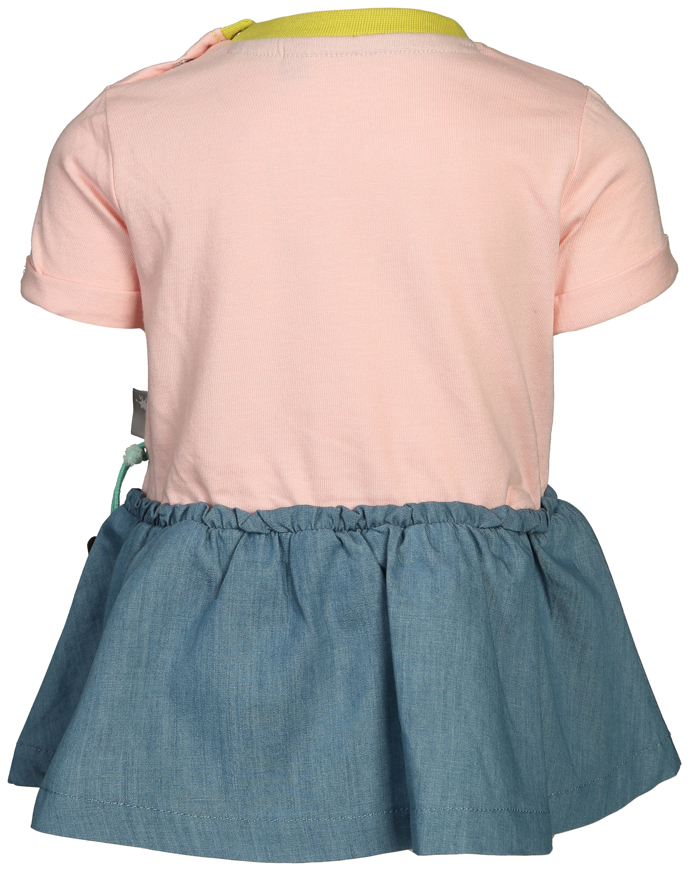 Kurzarm-Kleid KROKO in rosa/jeansblau