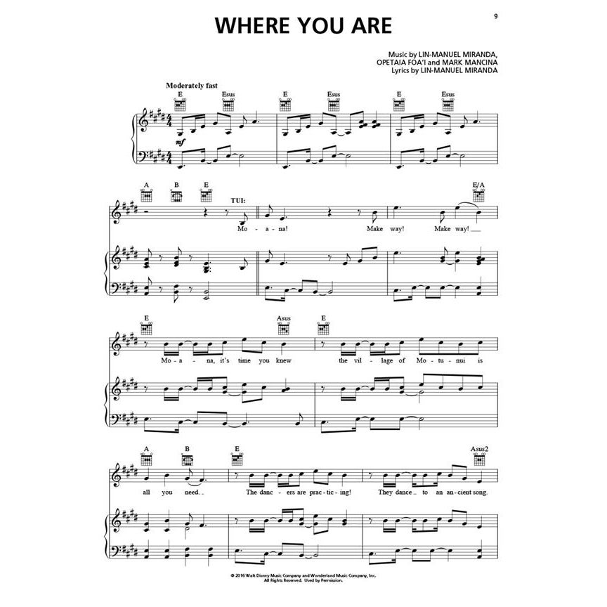 Hal Leonard - Moana (Vaiana) PVG songbook