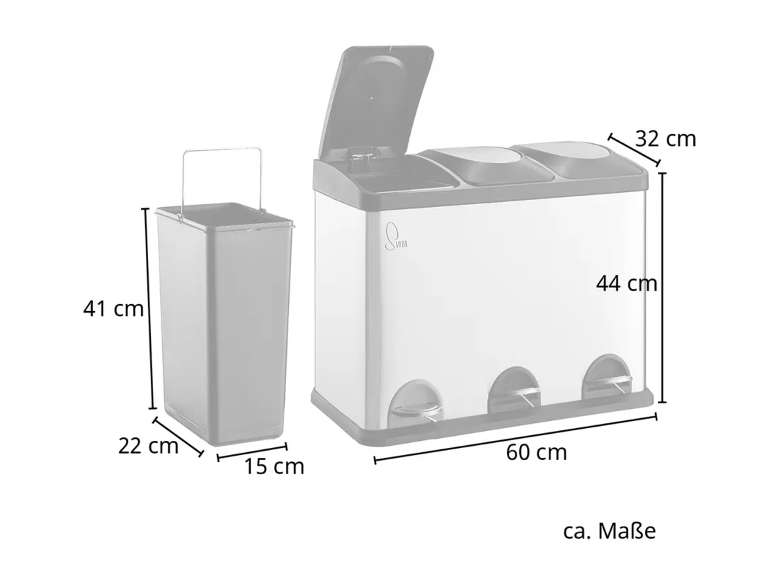 Poubelle de recyclage 45L