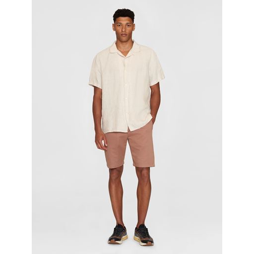 Knowledge Cotton Apparel Kortærmet Skjorte, Beige, M